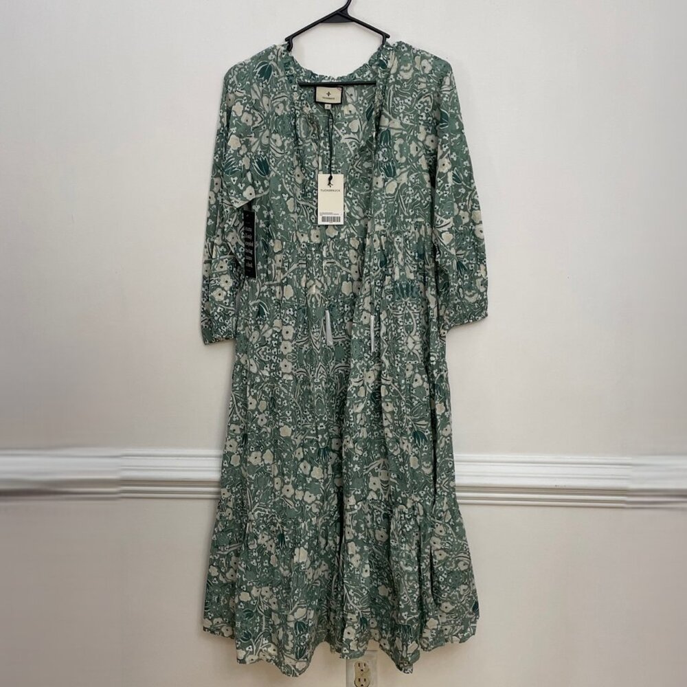 Tuckernuck Sailor’s Valentine Long Sleeve Salty Paloma Caftan Dress Green Sz S